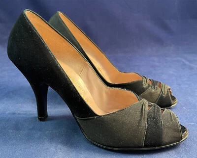 Zapatos de tacón alto de gamuza negros Troylings vintage estilo Seymour Troy Foto 1 de 4
