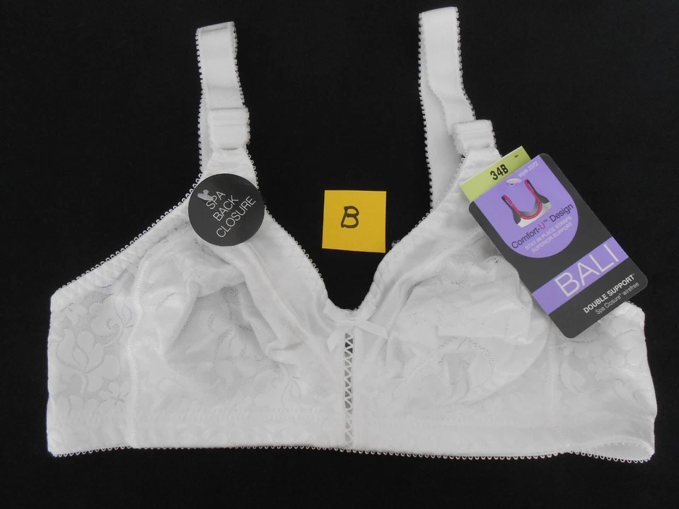 Bali 3372 Classic Support Wirefree WHITE Bra 34B LOT C