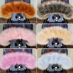 Luxury Pram Hood Fur Trim Baby Pram Bugaboo Chicco Joie Faux fur FAST DELIVERY - Picture 1 of 44