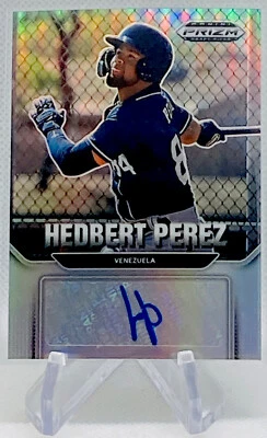 2022 Prizm Draft Picks Hedbert Perez Silver Prizm Rookie Auto #AU-HP - Brewers - Image 1 of 2