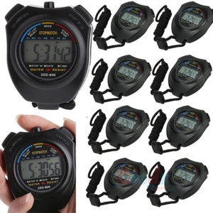 20x Digital Stopwatch Waterproof Sports Counter Chronograph Timer Odometer Watch - Picture 1 of 18