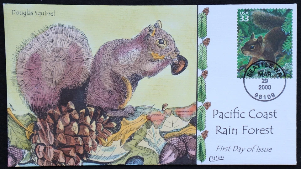 U.S. Used #3378i 33c Pacific Rain Forest 2000 Collins First Day Cover (FDC) - Image 1 of 1