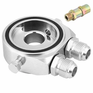 Car Oil Filter Cooler Kit Sandwich Plate Adapter Sensor 1/8 NPT M20 x 1.5 10AN   - Picture 1 of 6