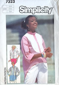 80er Jahre Simplicity Misses Hemd Muster 7323 Gr. S UNGESCHNITTEN - Bild 1 von 2