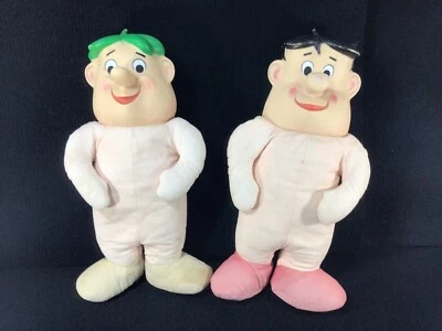 MUÑECAS DE PELUCHE KNICKERBOCKER FRED FLINSTONE BARNEY ESCOMBROS 16" VINTAGE AÑOS 60 Foto 1 de 4