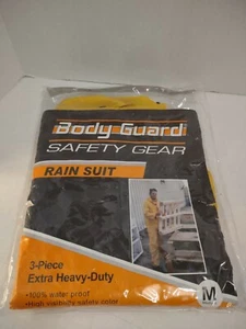 Heavy Duty Premium Yellow Rainsuit Rain Suit 3 piece Safety Gear Medium New - Picture 1 of 5