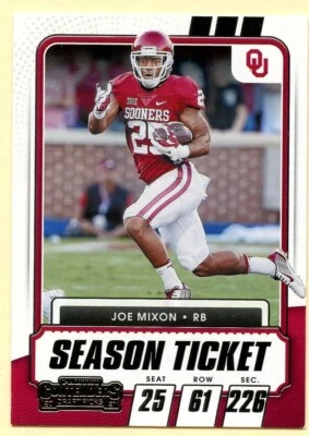 2021 Contenders Draft Picks Joe Mixon Season Ticket football card #62 - Image 1 of 2