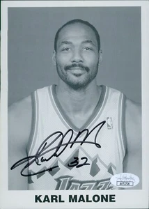 Karl Malone Utah Jazz Signed 5x7 Paper Stock Promo Photo JSA Authenticated - Picture 1 of 2