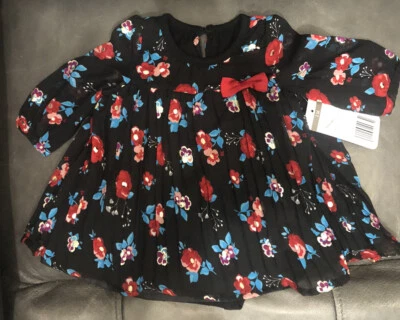 Baby Starters talla 3 meses (8-12,5 libras) disfraz floral negro con lazo Foto 1 de 4