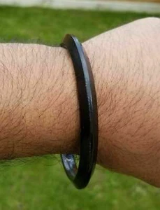 Brazalete Sarbloh Negro Kara Hierro Puro Cuello Sikh Kada Pesado Singh Kaur Khalsa L12 - Imagen 1 de 10