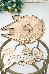 Millennium Falcon wedding guest book alternative with 100 inserts - Picture 1 of 12
