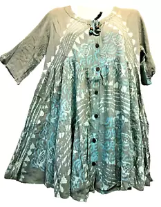 Nwt SACRED THREADS hippie tie dye tiered rayon TUNIC TOP O/S fits L Free shippin - Picture 1 of 5