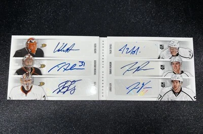 2013 Playoff Contenders 3V3 Booklet Frederik Andersen/Tyler Toffoli RC Auto /100 - Image 1 of 3