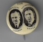 1924 Coolidge Dawes Jugate bouton campagne présidentielle Whitehead & Hoag