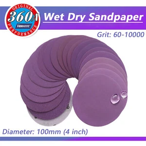 100mm 4 inch Sanding Discs Hook and Loop Pads 60-10000 Grit Wet Dry Sandpaper - Picture 1 of 8