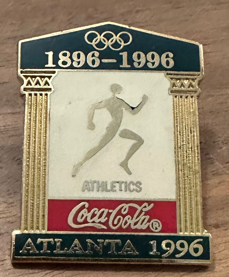 Atlanta 1996 Coca-Cola 1896-1996 ATHLETICS Greek Columns Olympic Pin - Image 1 of 1