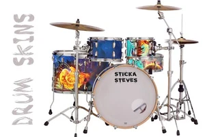 Drum Wrap Percussion Shell Cover Bass Kick Snare Tom DIY-Galaxy Master 702 - Picture 1 of 11
