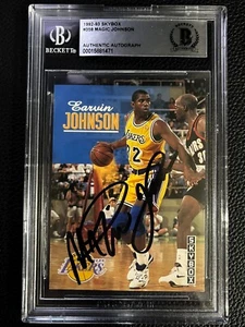 Magic Johnson Lakers 1992 SkyBox #358 RC signiertes Autogramm Beckett BAS *71 - Bild 1 von 2