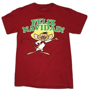 Looney Tunes Feliz Navidad T Shirt Men's Size Small 34/36 Red Speedy Gonzales - Picture 1 of 5