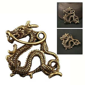 Chinese Dragon Statue Fine Craftsmanship Antique Copper Finish Elegant Decor - Picture 1 of 12