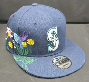 New Era Seattle Mariners Navy Blue Blooming Pack 9Fifty Snapback Hat Cap RARE - Picture 1 of 8