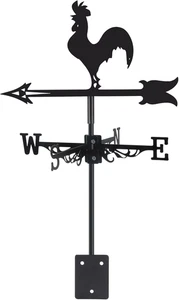 Rooster Metal Weather Vane Wind Direction Indicator Outdoor Weather Vanes Roof M - Picture 1 of 12