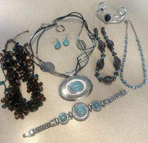 Vintage Silver Turquoise Southwestern Jewelry Lot - Picture 1 of 3