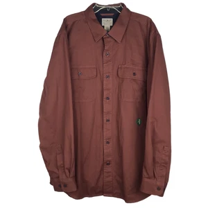 NWT LL Bean Hurricane Shirt Jacket Flannel Lined Light Hickory Brown Green Large - Picture 1 of 10