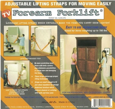 CARRETILLA ELEVADORA ANTEBRAZO CORREAS DE ELEVACIÓN Y MOVIMIENTO PARA 2 PERSONAS, NARANJA NUEVA EN CAJA CON GUANTES Foto 1 de 4