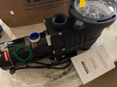 Vevor YCGLBDSSDY10W1AJ9V5 1HP Pool Pump, Single Speed 80 GPM, 3450RPM with Filte - Image 1 of 2