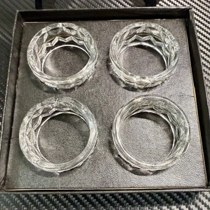 Fostoria Amerikanische Kristall Serviettenringe 4er Set RAR Vintage Nie Benutzt 143810 - Bild 1 von 5