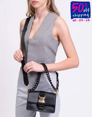 RRP€183 VERSACE JEANS COUTURE Crossbody Bag Logo Chain Strap Buckle Closure - Imagem 1 de 4