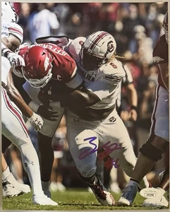 Foto firmada por Zacch Pickens 8x10 South Carolina Gamecocks certificado de autenticidad JSA - Imagen 1 de 1