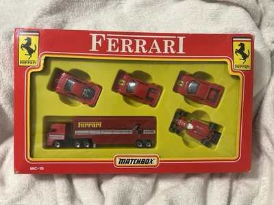 RARE 1/64 MATCHBOX MC-18 FERRARI 5 PIECE SET 3 ROAD CARS 1 F1 CAR 1 TRANSPORTER - Image 1 of 4