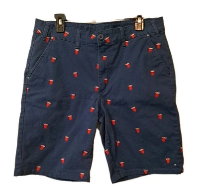 Pantalones Cortos Chinos Request Jeans Azul Marino Rojo Solo Copa Fiesta Mezcla Algodón Para Hombre 34x9 Foto 1 de 4