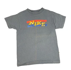 90s Nike T Shirt Youth Kids Large 7 Gray Vintage Y2K Spell Out - Picture 1 of 6