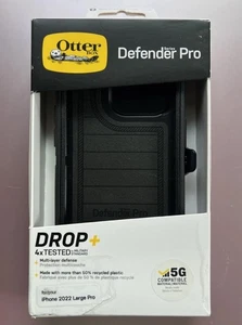 Otterbox Defender Pro iPhone 2022 Large Pro Drop + iPhone Case Black 77-88696 - Picture 1 of 3
