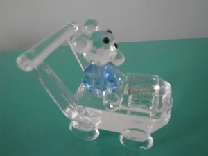 Crystal Collection Teddy Bear in the Stroller Figurine - Picture 1 of 4