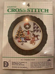 Counted Cross Stitch Kit Christmas Hearth Scene - Picture 1 of 2