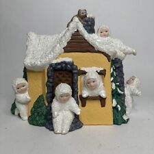 Ceramic Snowbabies House Hand Painted &   9" Tall Christmas Winter Vintage