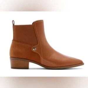 Liz Claiborne Womens Barrington Stacked Heel Booties honey ginger color - Picture 1 of 12