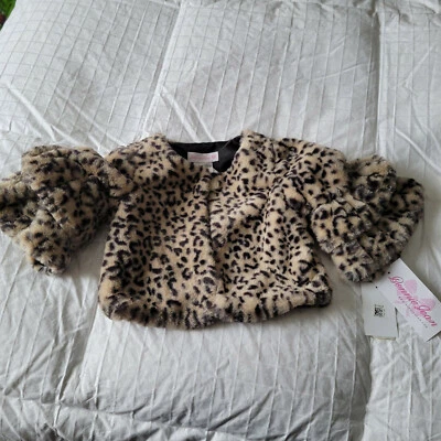 Jaqueta social nova com etiquetas Bonnie Jean pele sintética leopardo tamanho. 3T NOVO - Imagem 1 de 2