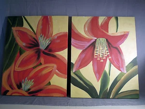 Leinwand Blumen von Ambiance Collections 2 tlg Set colorul Lily Artwork 19 x 16 - Bild 1 von 2