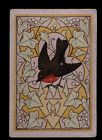 WIDE SQUARE CORNER PLAYING CARD CENTRAL BIRD ROBIN RED BREAST & LEAVES