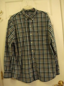 Herren IZOD Premium Essentials Langarm Button Down grün kariert Hemd Größe XL - Bild 1 von 8