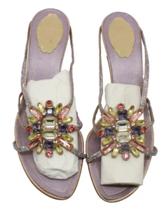 📌 Vintage Rene Caovilla Venezia Jeweled Sandals - Pre-Owned Designer Shoes 📌 - Picture 1 of 6