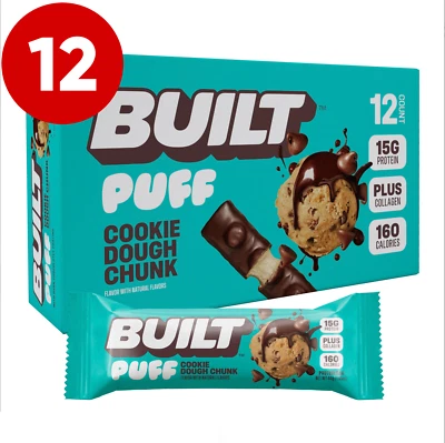 NUEVAS BARRAS PROTEICAS DE MASA DE GALLETAS CONSTRUIDAS DE 12ct, colágeno, sin gluten, envío gratuito Foto 1 de 4