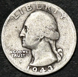 1943-P WASHINGTON SILVER QUARTER - EAGLE BACK - DETAILLIERTE ALTE MÜNZE - Bild 1 von 2