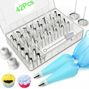 42Pcs Icing Piping Nozzles Pastry Tips Cake Sugarcraft Decorating Tools Set DIY - Picture 1 of 11