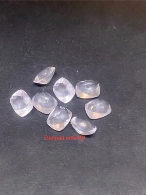 Cojín de cuarzo rosa natural corte tablero a cuadros 11x9 mm lote de 2 piezas piedras preciosas sueltas E Foto 1 de 4